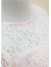 Short Sleeves Lace Tulle Knee Length Flower Girl Dress